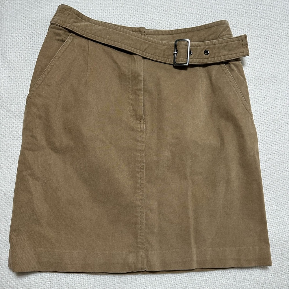 Talbots Petite Khaki Stretch Skirt Size 2P Classic Casual